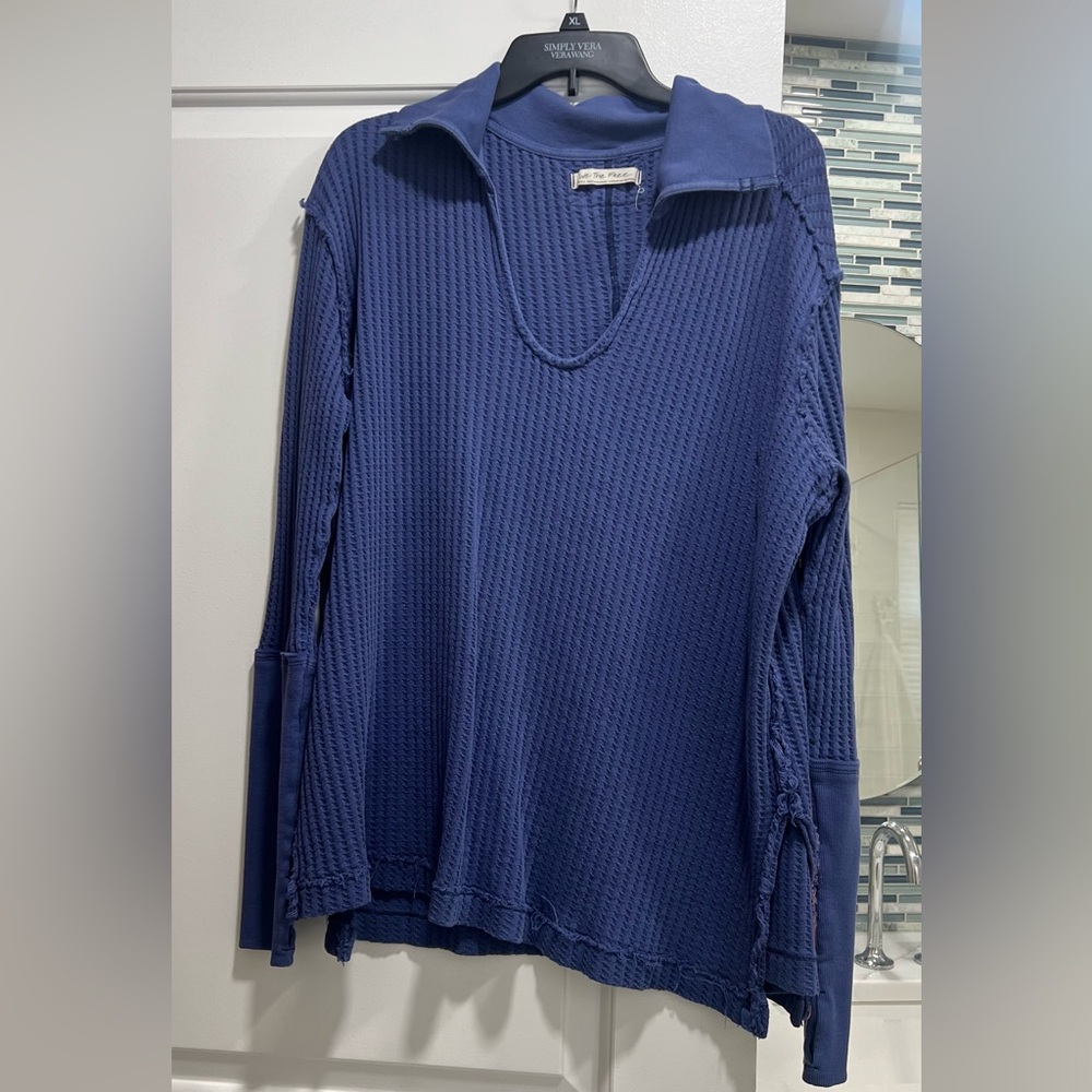 Free People Waffle Knit Top